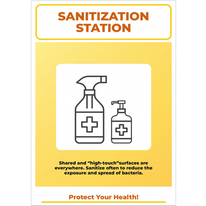 Covid 19 Posters - Sanitization Station Protect Your Health