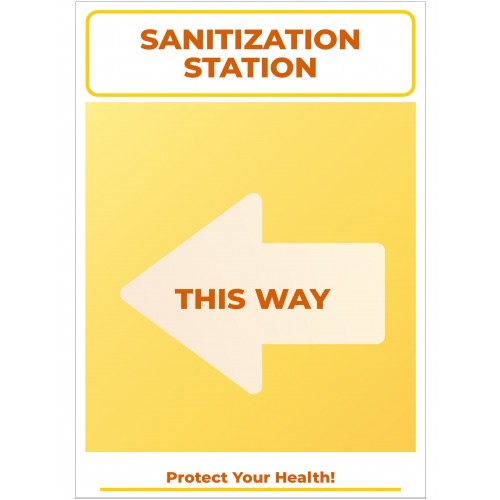 Covid 19 Posters - Sanitization Station Arrow Left