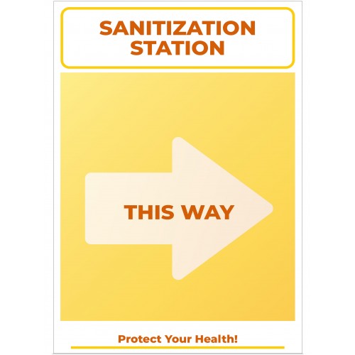 Covid 19 Posters - Sanitization Station Arrow Right
